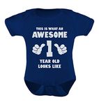 1st Birthday Outfit Boy Girl This is What an Awesome 1 Year Old Looks Like First Bday Baby Bodysuit 18M Navy