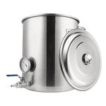 400L Kombucha Brewing Kettle with Ball valve and weldless Bi-metal thermometer by MyBrewery