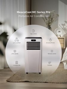 Meaco MeacoCool Pro 14,000 BTU Portable Air Conditioner – Wi-Fi, Low Noise, Window Kit