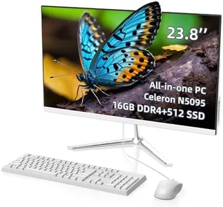 PONKLOIE All-in-one Desktop Computer,Intel Quad-Core N5095 Processor,16GB RAM, 512GB SSD, Dual-Band WiFi 2.4/5.0Ghz & Bluetooth, Windows 11 with All in One Desktop, Includes Keyboard and Mouse Set