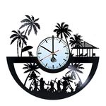 Beach Vinyl Record Wall Clock - Get Unique Living Room Wall Decor - Gift Ideas for Boys and Girls, Friend– Holiday Unique Art Design - Leave us a Feedback and Win Your Custom Clock