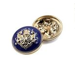 10PCS Clothes Buttons - Fashion Sewing Button Round Shaped Metal Button Set for Men Women Blazer, Coat, Uniform, Shirt, Suit and Jacket (Blue, 25mm)