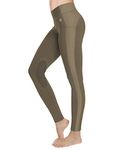 FitsT4 Women's Riding Tights Knee Patch Ventilated Active Equestrian Schooling Tights Chocolate XS