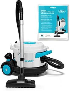 Simplicity Vacuums Brio Dry Canister Vacuum & Filter Set Bundle, Heavy Duty Vacuum Cleaner for Hardwood, Tile, Rugs & More with Extra HEPA Filter Media Set