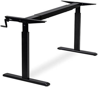 Mount-It! Stand Up Desk with Manual Crank, Frame Only, Height Adjustable Sit-Stand Base, Standing Ergonomic Home Office Desk Workstation, Black