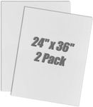 Corrugated Plastic Sheet for Indoor and Outdoor Use - 4 Mm Thick Poster Board, 24x36 Inches - Pack of 2 White Plastic Board Sheets - Waterproof Coroplast Sheets and Lightweight Blank