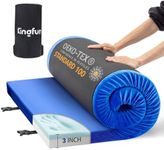 Kingfun Memory Foam Camping Mattress 4 Inch CertiPUR-US, Waterproof Roll up Sleeping Pad for Adults, Comfortable Thick Floor Sleeping Mats for Car Truck Tent with Removable Travel Bag,Blue