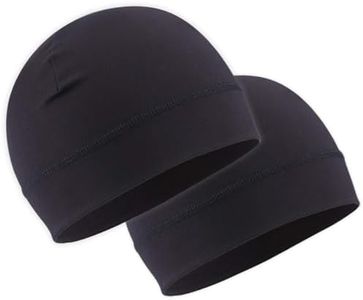 OutdoorEssentials 2X Bonnet sous Casque - Bonnet Fin pour Femme et Homme - Bonnet sous Casque pour l'hiver - Bonnet Sportif Léger - sous Casque de Velo et Running - Noir