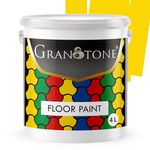 GRANOTONE Floor Paint 4 Litre Golden Yellow Colour Polyurethane and Acrylic Polymer Based Concrete Sealer Anti Slip Thick and Durable for Cement Floor and Tiles Made in India
