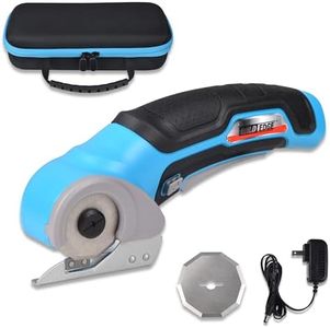Wild Edge Electric Scissors, 4V 2.5Ah High-Capacity Battery Rechargeable Cardboard Cutter with Rapid Charger and Hard Carrying Case for Cutting Fabric, Carpet, Leather, Felt, Cardboard