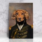 Personalized Canvas Print Personalized Royal Pet Portrait from Photo, Custom Renaissance Pet Portrait Custom Portrait, Custom Royal Portraits, King and Queen Portrait, Funny Pet Portraits (The Admiral)