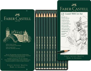 Faber-Castell 9000 Art Pencil Set – 12 Graphite Drawing Pencils