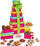 Gluten Free Palace Gift Basket Tower - Christmas Gift Sets for Family - 6 Tier Gluten Free Cookies Gift Basket Treat Tower.