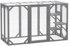 PawHut Wooden Cat House, 71" Catio