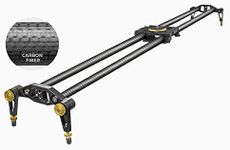 LimoStudio (Upgraded) 47 in Carbon Fiber Camera Slider / 120cm Dolly Track Rail, Smooth Bearing Stabilizer, Height Adjustable, Spirit Level, AGG1982