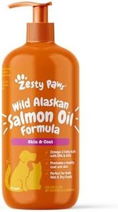 Zesty Paws Wild Alaskan Salmon Oil for Dogs & Cats - Omega 3 Skin & Coat Support - Natural EPA & DHA, Fatty Acids for Joint Function, Immune & Heart Health Liquid Food Supplement, 32 oz