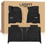 LASFIT Floor Mats Fit for 2019-2025 Chevy Silverado/GMC Sierra 1500 & 2020-2025 Chevrolet Silverado/GMC Sierra 2500 HD/3500 HD Crew Cab, Front Bucket Seat and Rear Row with Factory Carpeted Storage