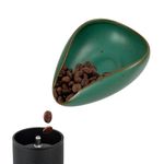 watchget Coffee Beans Dosing Cup Coffee Dosing Tray Ceramic Dosing Vessel Loose Leaf Tea Vessel Single Dose Measuring Tray, Dark Green