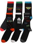 Pack of 6 Mens BEST DAD Designer Cotton Rich Socks Shoe Size 6-11