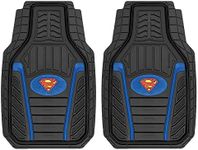 BDK Warner Bros DC Comics Armored Superman All Weather Heavy Duty Rubber Floor Mats Car Accessories, Universal Fit Car Mats, Non-Slip Grip, 2-Piece Front Liners, 27 x 18 Inch