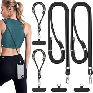 joremx for 4-Pack Phone Lanyard with 4Pcs Phone Patch Tether Tab,Adjustable Anti-Theft Phone Wrist Strap Quality Metal Buckle,Skin-Friendly，Compatible with Most Mobile phones,Accessories（Black）