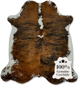 Appaloosa Cowhides Luxury Cowhide Rug 6x7-8ft - Genuine Natural Hide Rug, Silky Soft Tricolor Designer Area Rug for Living Room, Bedroom & High-End Modern Interiors (Medium Tricolor)