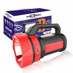 Pick Ur Needs 100W Rechargeable Long Range Search Torch Light with 2 Side Emergency Kissan Light (Red)