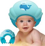 Baby Shower Cap Shield, Shower Cap for Kids, Visor Hat for Eye and Ear Protection for 0-9 Years Old Children,Cute whale shape Makes the Baby Bath More Fun (Blue)