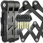 FoldyLock Compact Folding Bike Locks - Set of 2 Matching Bike Locks with 6 Identical Keys - Patented Lightweight Heavy Duty Anti Theft with Carrying Cases for Bicycles and E-Bikes - 85 cm