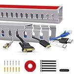 Cable Trunking Raceway Kit, Open Slot Wire Trunking for TV Cables, Cable Concealer Cable Tray 31.4 inch (2 x 15.7") Under Desk Organizer Cable Management Trunking (2Pack)