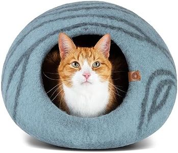 MEOWFIA Cat Cave – Premium Felt Cat Bed for Indoor Cats, Handmade 100% Merino Wool (Light Shades) (Large, Aquamarine)