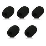 kwmobile Microphone Foam Covers (Set of 5) - 0.9x1.1x0.3 inches (2.5x3x1 cm) Windscreen Protective Pop Filter Pack for Microphones - Black