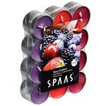 Spaas 24 Scented Tealights Assorted Colours, ± 4.5 Hours, Berry Cocktail, Wine Red