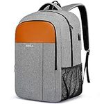 Travel Laptop Backpack,Business Work Bag Water Resistant 17.3 inch Laptop Backpack Bag for Men Women with USB Charging Port Anti Theft Slim Durable Computer Bag for Laptop College Bookbags Gifts, Grey