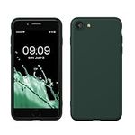 kwmobile Case Compatible with Apple iPhone SE (2022) / iPhone SE (2020) / iPhone 8 / iPhone 7 Case - Slim Protective TPU Silicone Phone Cover - Moss Green