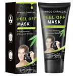 Bamboo Charcoal Peel Off Mask, Blackhead Remover Peel Off Mask Charcoal Face Masks for Deep Cleansing