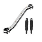 Timsec HVAC Service Wrench, Refrigeration Wrench With 2 Pcs HVAC Hexagon Bit Adapter, Premium AC Tools for HVAC, Refrigeration Equipment Repair (3/16”, 1/4”, 5/16”, 3/8”)