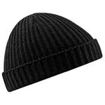 Beechfield Unisex Retro Trawler Winter Beanie Hat Baseball Cap, Black, One Size