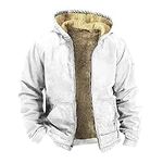 Jackets for Men Mens Hoodies Mens Pullover Western Vest for Men Mens Winter Coats with Hood Mens Jacket Men's Insulated Flannel Jacket Mens Winter Jacket with Hood Sudaderas Para Hombre（1-White,Large）