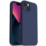 ORNARTO Shockproof Liquid Silicone Designed for iPhone 13 Case Gel Rubber Full Body Protection Anti-Shock Cover Case Drop Protection 6.1inch-Navy Blue