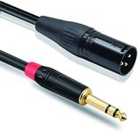 LFHUKEJI 6.35mm 1/4 Inch TRS to XLR Male Cable,TRS to 3-pin Stereo Jack Balanced Microphone Cable 9.8FT