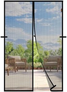 MAGZO Magnetic Screen Door 48'' x 80'', Upgraded Polyester Scratch-Proof, Mesh Net Curtain for Sliding Glass/Double/Patio/French/Front/Back Doors with Strong-Adhesive Hook&Loop, Black