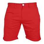 westAce Mens Chino Shorts Casual 100% Cotton Cargo Combat Red 32