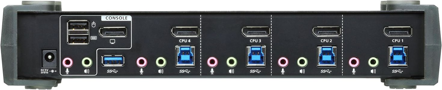 ATEN 4-Port USB 3.0 4K DisplayPort KVMP Switch – UHD 60Hz, MST, UK