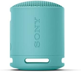 Sony SRS-XB100 Wireless Bluetooth Portable Lightweight Super-Compact Travel Speaker, Extra-Durable IP67 Waterproof & Dustproof, 16 Hour Battery, Versatile Strap, and Hands-Free Calling, Blue