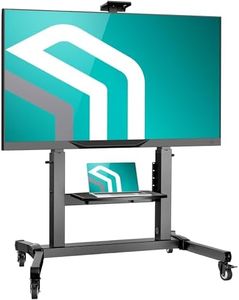 ONKRON Carrello Porta TV da 50 a 100 pollici - Piedistallo TV con Peso fino a 120 kg - Porta TV con Ruote Inclinato e max VESA 1000x600 - Supporto TV da Pavimento con Altezza Regolabile TS1991-B Nero