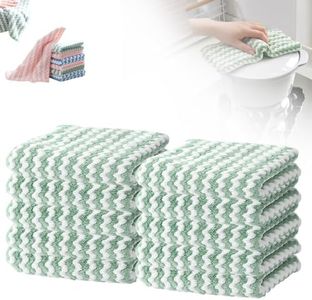 Wegodal Thickened Microfiber Cleaning Cloth, Upgrade Reusable and Washable Towels for Dish Drying Washing, Kitchen Towels for Car, Kitchen, and Window (20, Green)