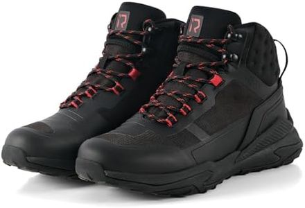 IRON JIA'S Motorcycle Shoes for Men, Waterproof Anti-Slip Breathable Street Casual Motorcycle Riding Boots with Lace Garage, Ankle Support, Shift Pads 7.5