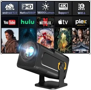 Smart Mini Projector XGODY Gimbal5 Android 11 Full HD Projector Native 1080P 4K Support 5G WiFi 6 Bluetooth 5.0 Home Movie Projector Electric Focu Auto Keystone 180 Rotating For PC/Lap/PS5 Dull Black