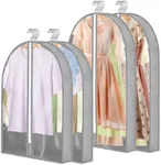 Dntorx 4 Pack Garment Bags (40&50"), Clothes Covers with 4'' Gusseted, Transparent Clothes Covers Protector Bags with Zip Suit Covers Garment Bags for Hanging Clothes